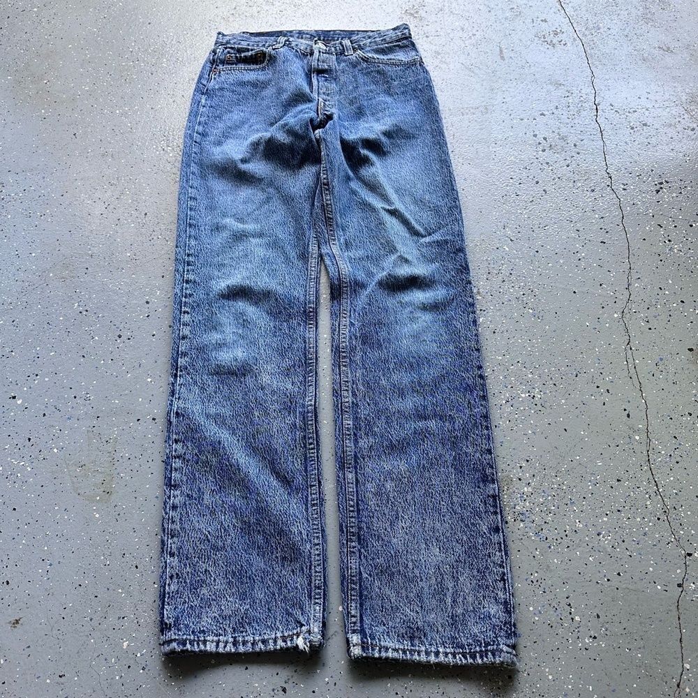 VTG 80s Levis 501s Made in USA Blue Stone Wash Button Fly Denim Jeans 30x33